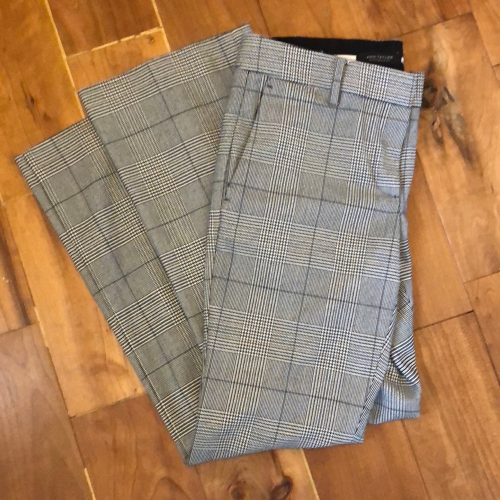 Dress pants black and white plaid